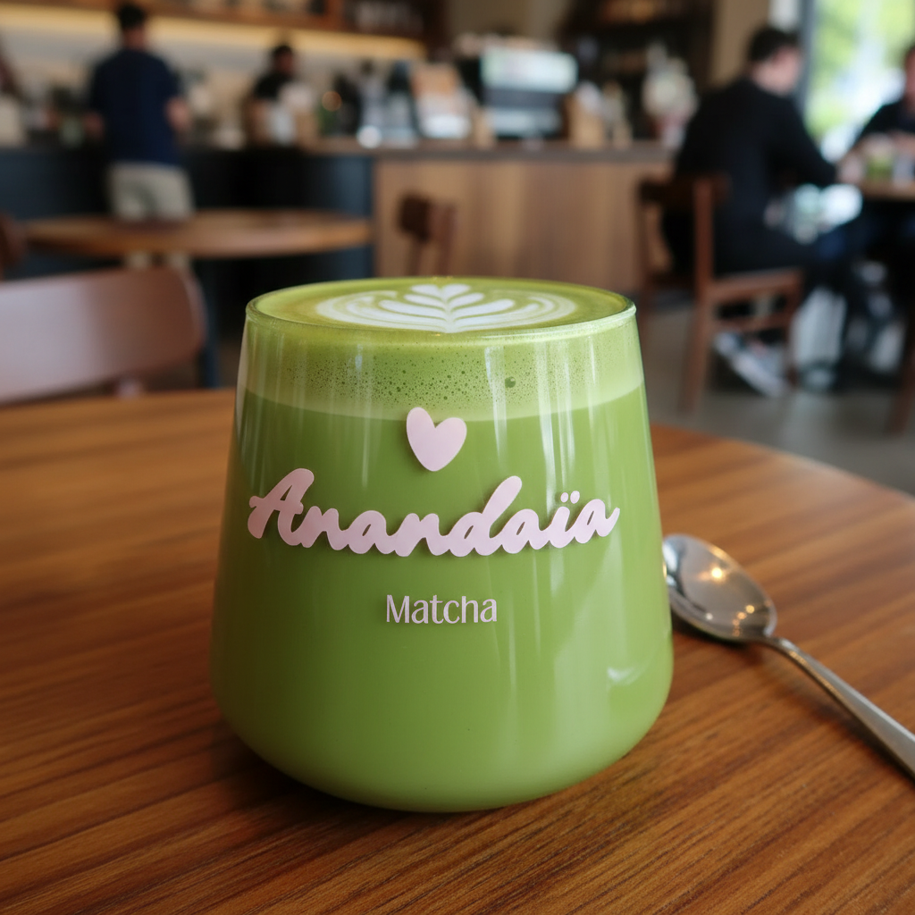 Matcha latte réaliste au coffee shop